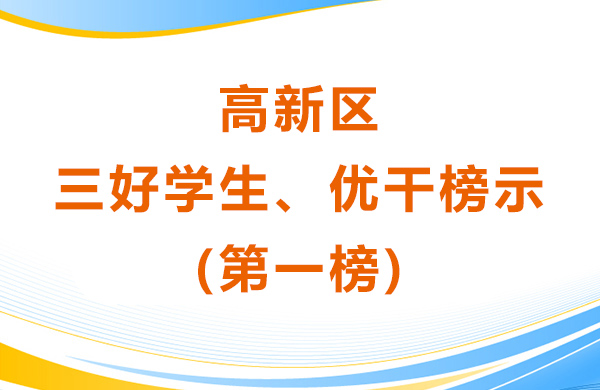 高新區(qū)三好學生、優(yōu)干榜示(第一榜)